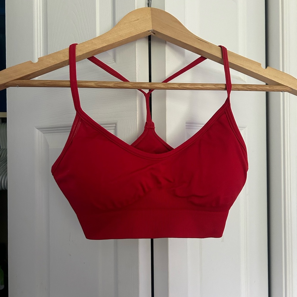 Red Gymshark sports bra